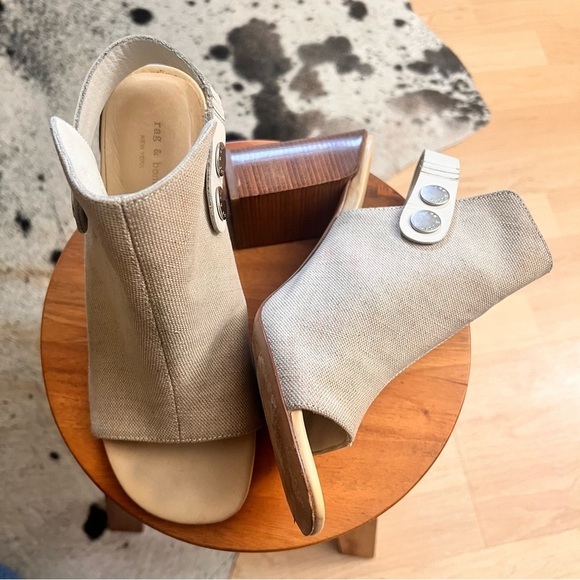 RAG & BONE Leigh Canvas City Sandal Beige‎ Size 36 - Picture 1 of 13